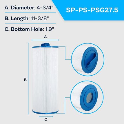 Spiropure Replacement for Pleatco PSG27.5 PSG27.5-XP4 Saratoga Spas 4902-068 744