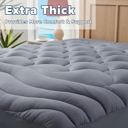 King Mattress Pad for Back & Hip Pain Relief, Pillow Top Cooling Bed Topper Quil