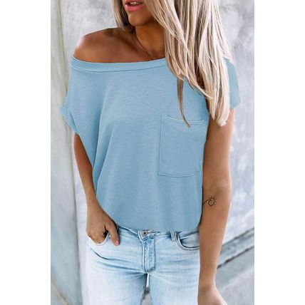 Knit Pocketed Tee with Side Slits