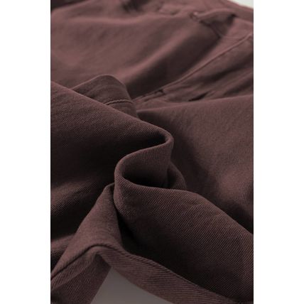 Coffee Loose Straight High Waist Solid Color Jeans