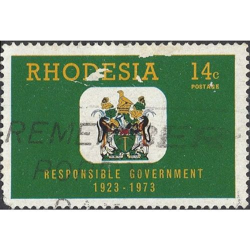 RHODESIA, Responsible Government 50 years, green 1973, 14c