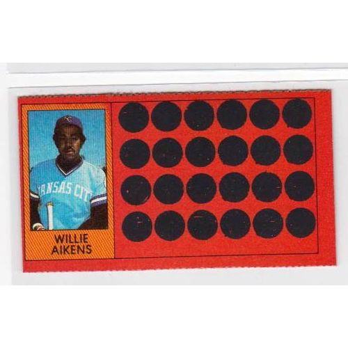1981 Topps Scratch-Off Willie Aikens #27 baseball card –Scratchoffs-Royals