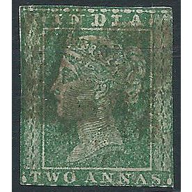 India 1854 SG31 2a Green IMPERF Good Used. ...