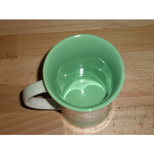 Cornish Presingoll Pottery Green & Cream Mug