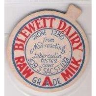 CA Lodi Milk Bottle Cap Name/Subject: Blewett Dairy Raw Grade A Milk~20