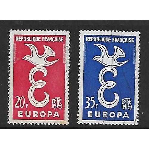FRANCE 1958 EUROPA SG 1397 / 1398 SET 2 VALS FINE USED