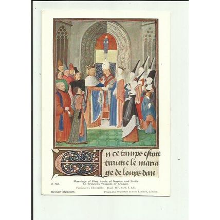 Art MARRIAGE OF KING LOUIS OF NAPLES Postcard (British Museum B 163)