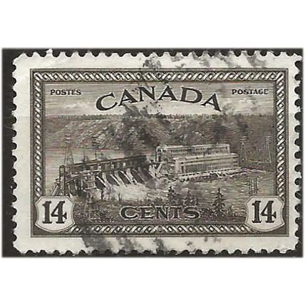 Canada 1945 SG403 14c Sepia Peace Issue Good+ Used . .. .