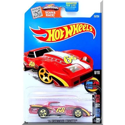 Hot Wheels - '76 Greenwood Corvette: '16 HW Mild To Wild #8/10 - #63/250 *Red*