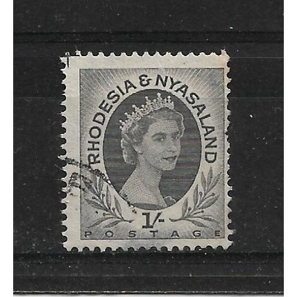 Rhodesia&Nyasaland.SG9 1s Queen Elizabeth II (Grey-Black).Fine Used.Aug21e