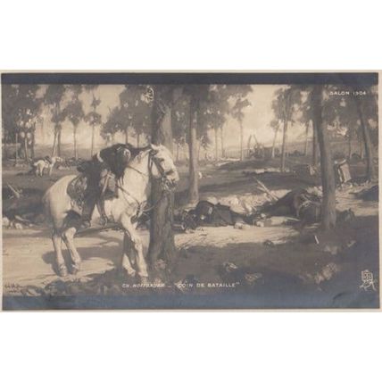 French Bloodbath Coin De Bataille after Millitary Battle Antique Postcard