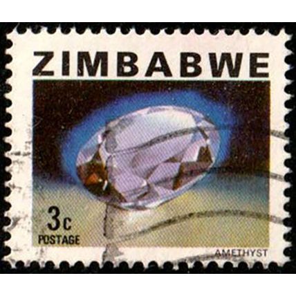 Africa Zimbabwe 1980 Gemstone 3c Used Stamp Amethyst