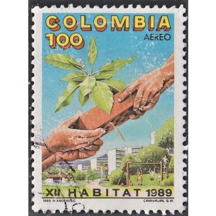 Colombia, 1989 100p Human Rights, SG 1822 (Scott #C803), used