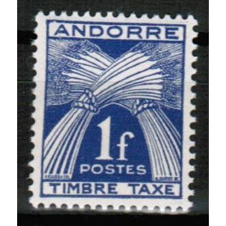 1946 Andorra - Sc# J33 Mint NH - Postage due 1fr timbre taxe