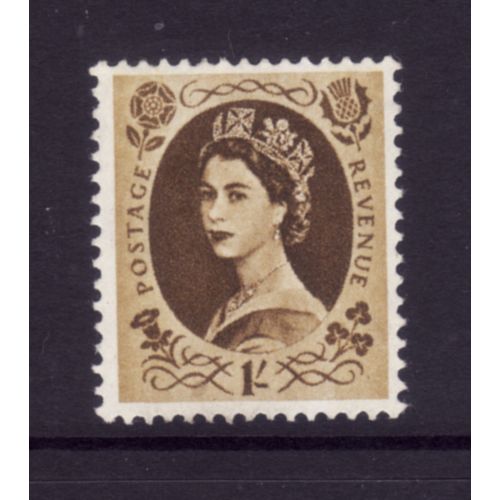 GREAT BRITAIN 1967 PHOS SG 617e 1s BISTRE BROWN M / MINT#