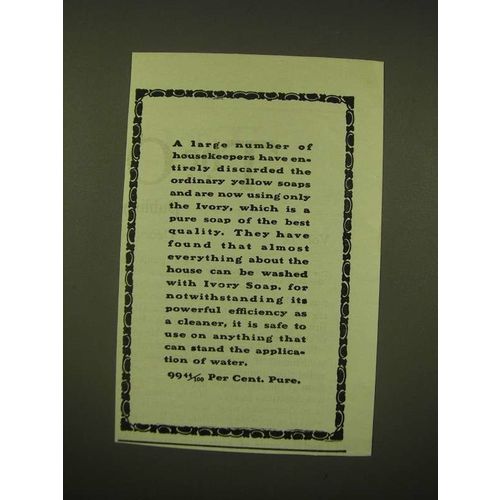 1902 Ivory Soap Ad - A large number of housekeepers have entirely discarded