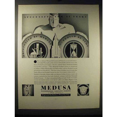 1931 Medusa Waterproofed Portland Cements Ad