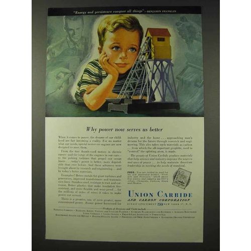 1948 Union Carbide Ad - Power Now Serves Better