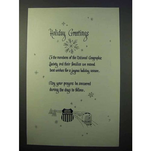 1952 Union Pacific Railroad Ad - Holiday Greetings