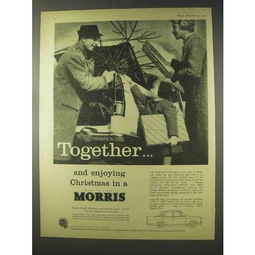 1959 Morris Oxford Car Ad - Together Enjoying Christmas