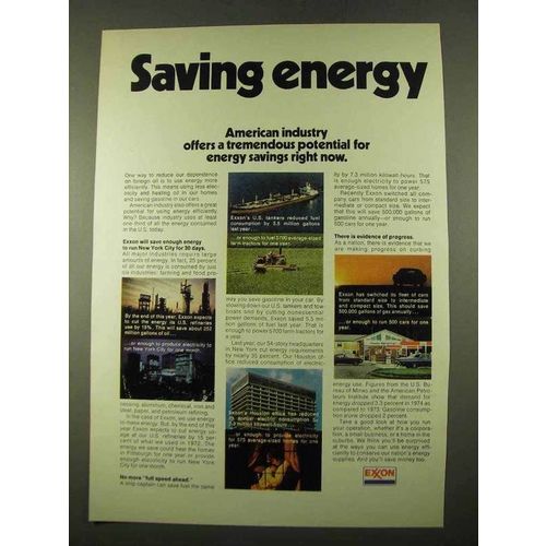 1975 Exxon Oil Ad - Saving Energy