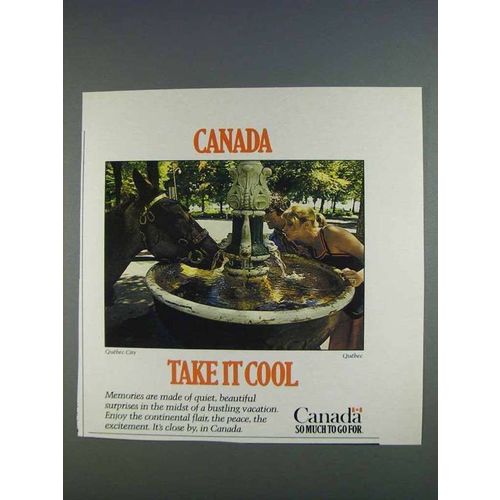 1980 Canada Tourism Ad - Take it Cool