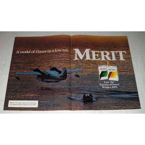 1985 Merit Cigarettes Ad - A World Of Flavor
