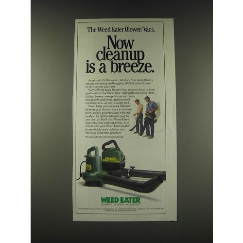 1988 Weed Eater Blower / Vac Ad - Now cleanup is a breeze