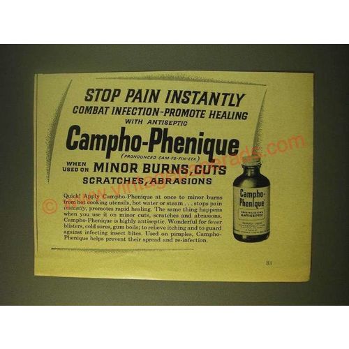 1956 Campho-Phenique Antiseptic Ad - Stop pain instantly