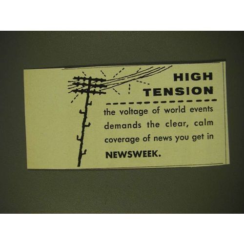 1960 Newsweek Magazine Ad - High Tension