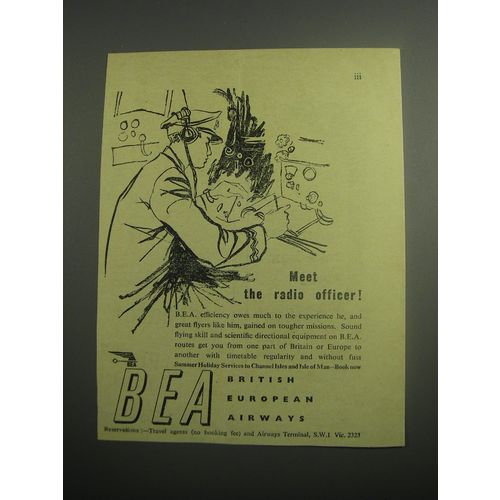 1948 BEA British European Airways Ad - Meet the radio officer