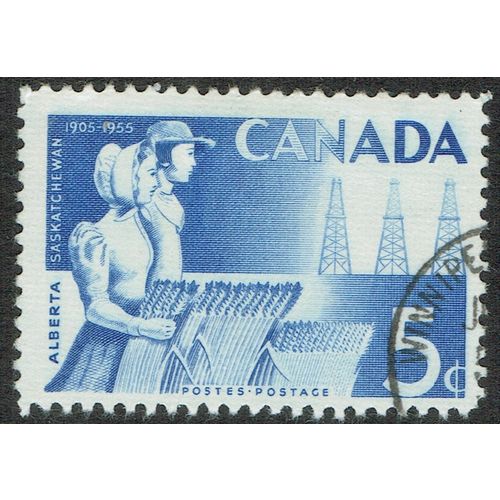 Canada 1955 50th Anniversary of Alberta 5c Ultramarine SG481 FU