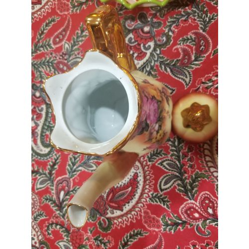 Antique Ornate Victorian Teapot - Gold Trimmed