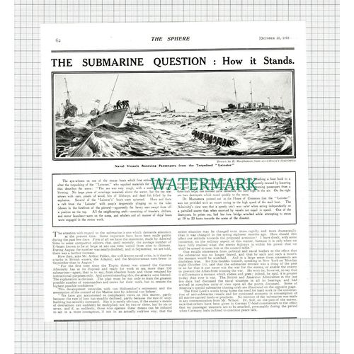 X1136) LEINSTER Submarine Torpedoed World War One - 1918 Clip