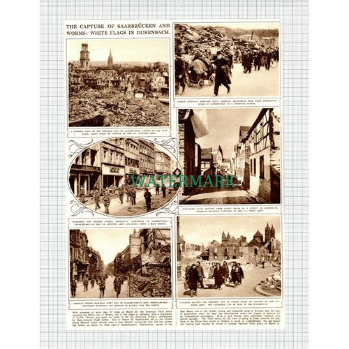 X978) Capture of Saarbrucken & Worms Durenbach Germany WW2 -1945 Clip