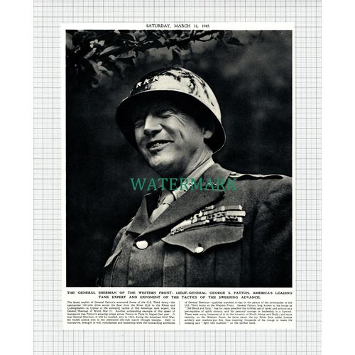 X980) Lieut Gen George S Patton Tank Expert America WW2 -1945 Clip