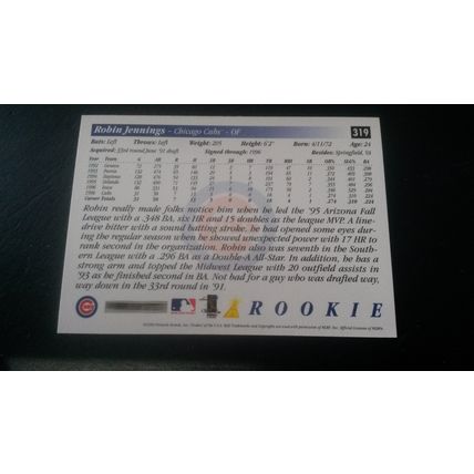 1997 Score Card # 319 Robin Jennings Near Mint (7) Chicago Cubs