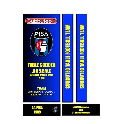 Tabletop Football Subbuteo Box Label AC Pisa 1909 (ITA)