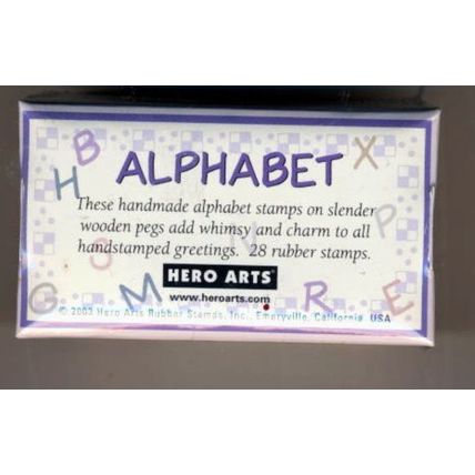 Hero Arts Mounted Wooden Rubber Stamp Set, ALPHABET