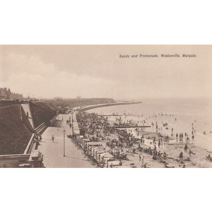 Sands & Promenade Westonville Margate Kent Postcard (Ken 77987)