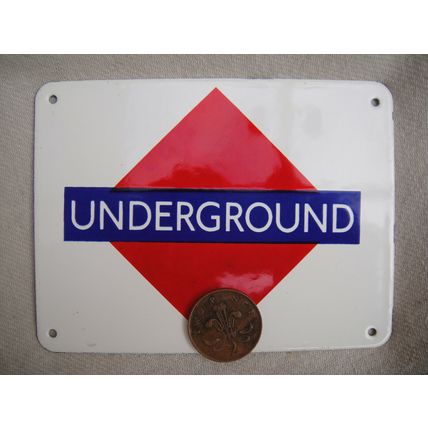 Enamel Sign Railway / London Underground Tube Re- Brand, RARE