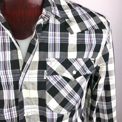Levi Strauss & Co Casual Dress Shirt Med Black/Gray Striped