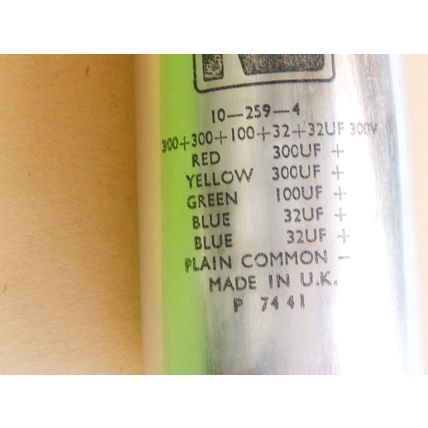 300V, 300 +300 +100 +32 +32 µF RadioSpares RS Components Capacitor New Old Stock
