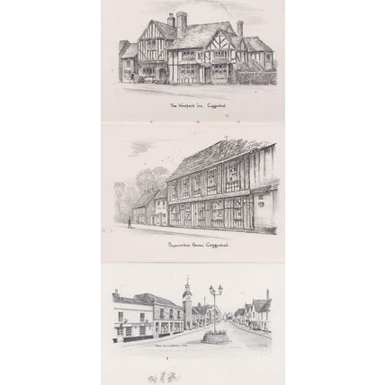 Coggeshall Payecockes House Woolpack Inn Market Place 3x Rare Art Postcard s