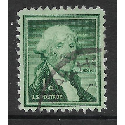 USA 1954 1c DEEP GREEN WASHINGON SG 1028 FINE USED#