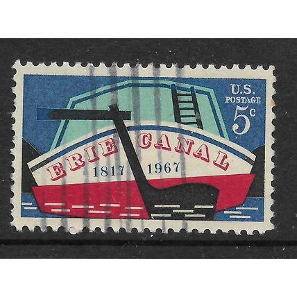 USA 1967 150th ANNIV OF ERIE CANAL 5c CANAL BARGE SG 1305 FINE USED#