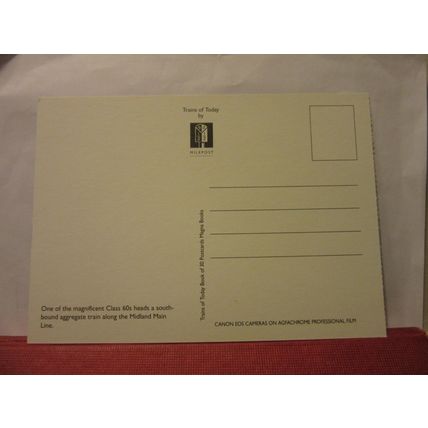 CLASS 60 diesel engine, Midland main line unused postcard /