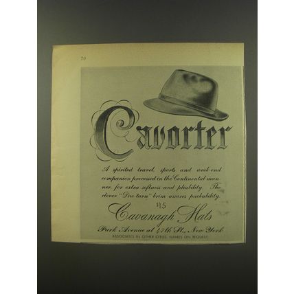 1956 Cavanagh Hats Ad - Cavorter