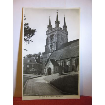 ST JOHN THE BAPTIST, PENSHURST, KENT unused vintage postcard RP by Photochrom #