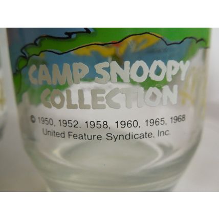 Lot of 2 McDonald's Peanuts Camp Snoopy Collection Glasses Vintage